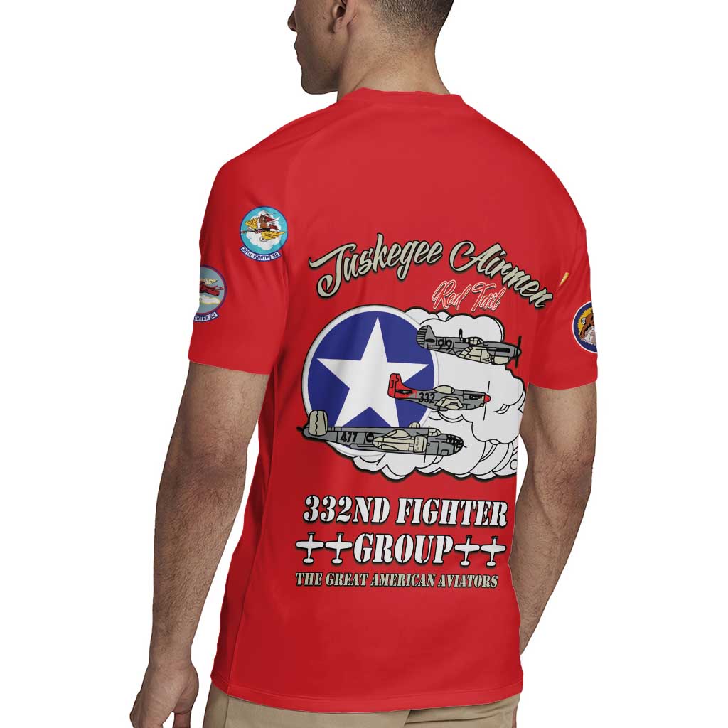 Tuskegee Airmen WWII Heroes Rugby Jersey The Great American Aviators Red Art - Wonder Print Shop