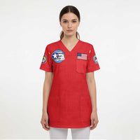 Tuskegee Airmen WWII Heroes Scrub Top The Great American Aviators Red Art - Wonder Print Shop