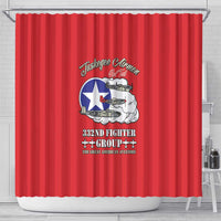 Tuskegee Airmen WWII Heroes Shower Curtain The Great American Aviators Red Art - Wonder Print Shop