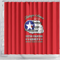 Tuskegee Airmen WWII Heroes Shower Curtain The Great American Aviators Red Art - Wonder Print Shop
