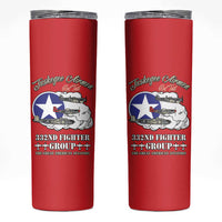 Tuskegee Airmen WWII Heroes Skinny Tumbler The Great American Aviators Red Art - Wonder Print Shop