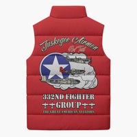 Tuskegee Airmen WWII Heroes Sleeveless Puffer Jacket The Great American Aviators Red Art - Wonder Print Shop