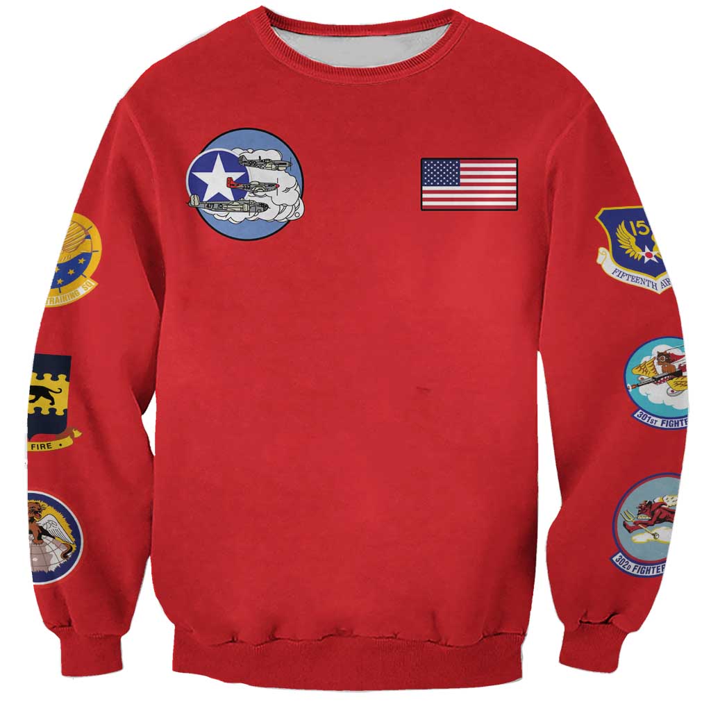 Tuskegee Airmen WWII Heroes Sweatshirt The Great American Aviators Red Art - Wonder Print Shop