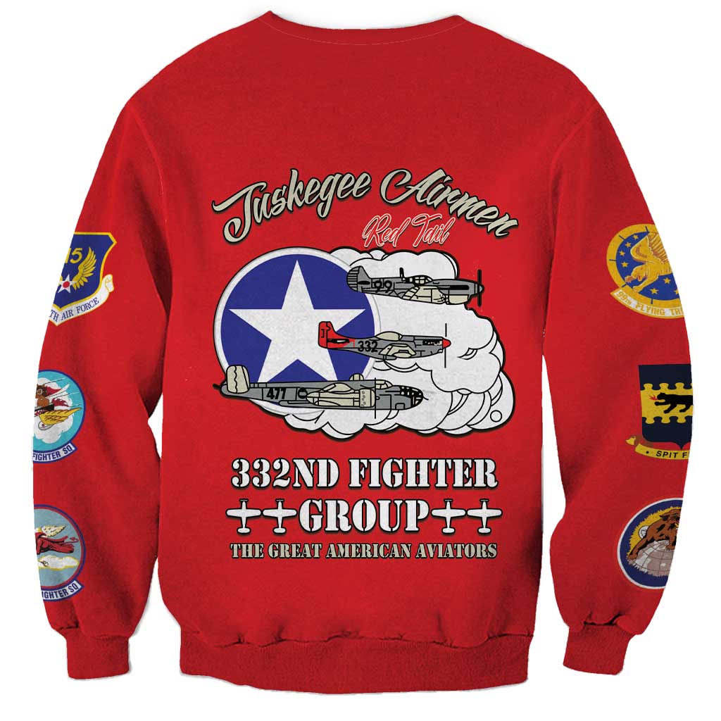 Tuskegee Airmen WWII Heroes Sweatshirt The Great American Aviators Red Art - Wonder Print Shop