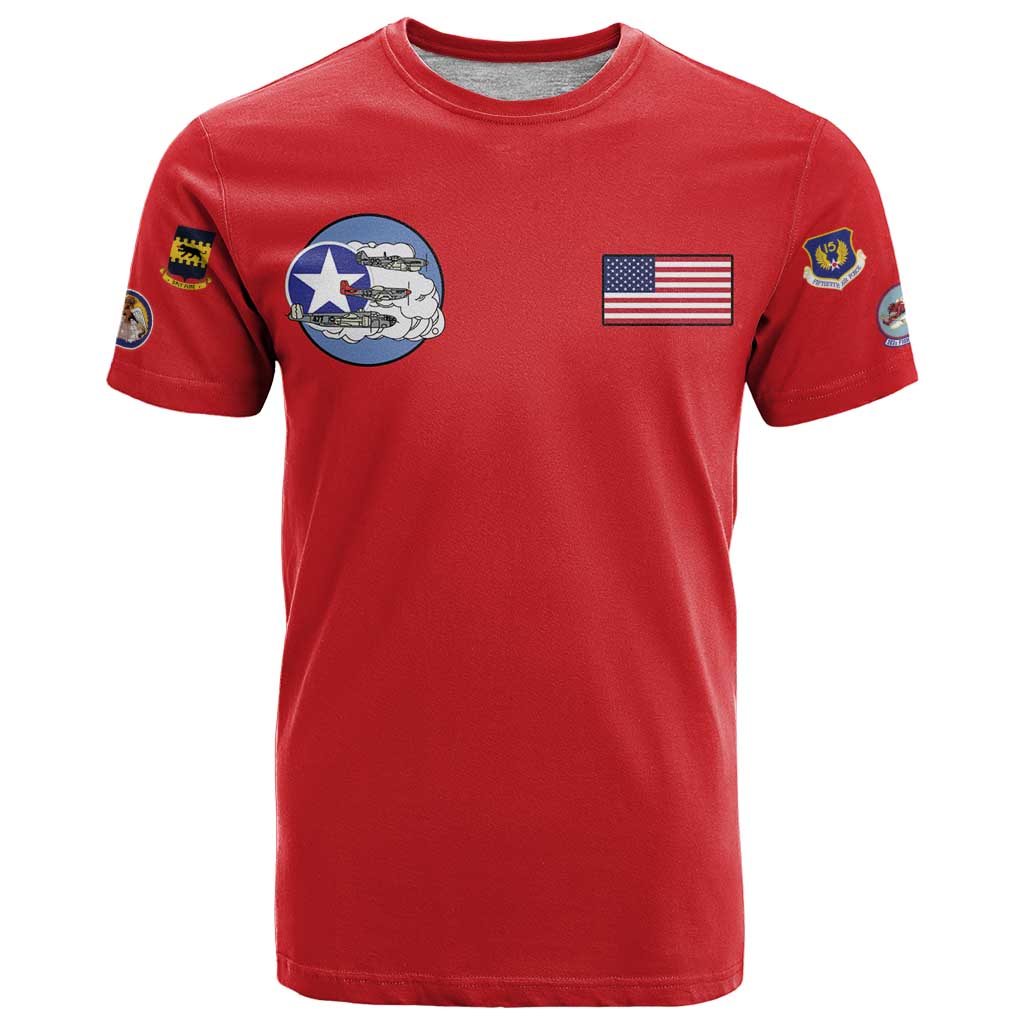 Tuskegee Airmen WWII Heroes T Shirt The Great American Aviators Red Art - Wonder Print Shop