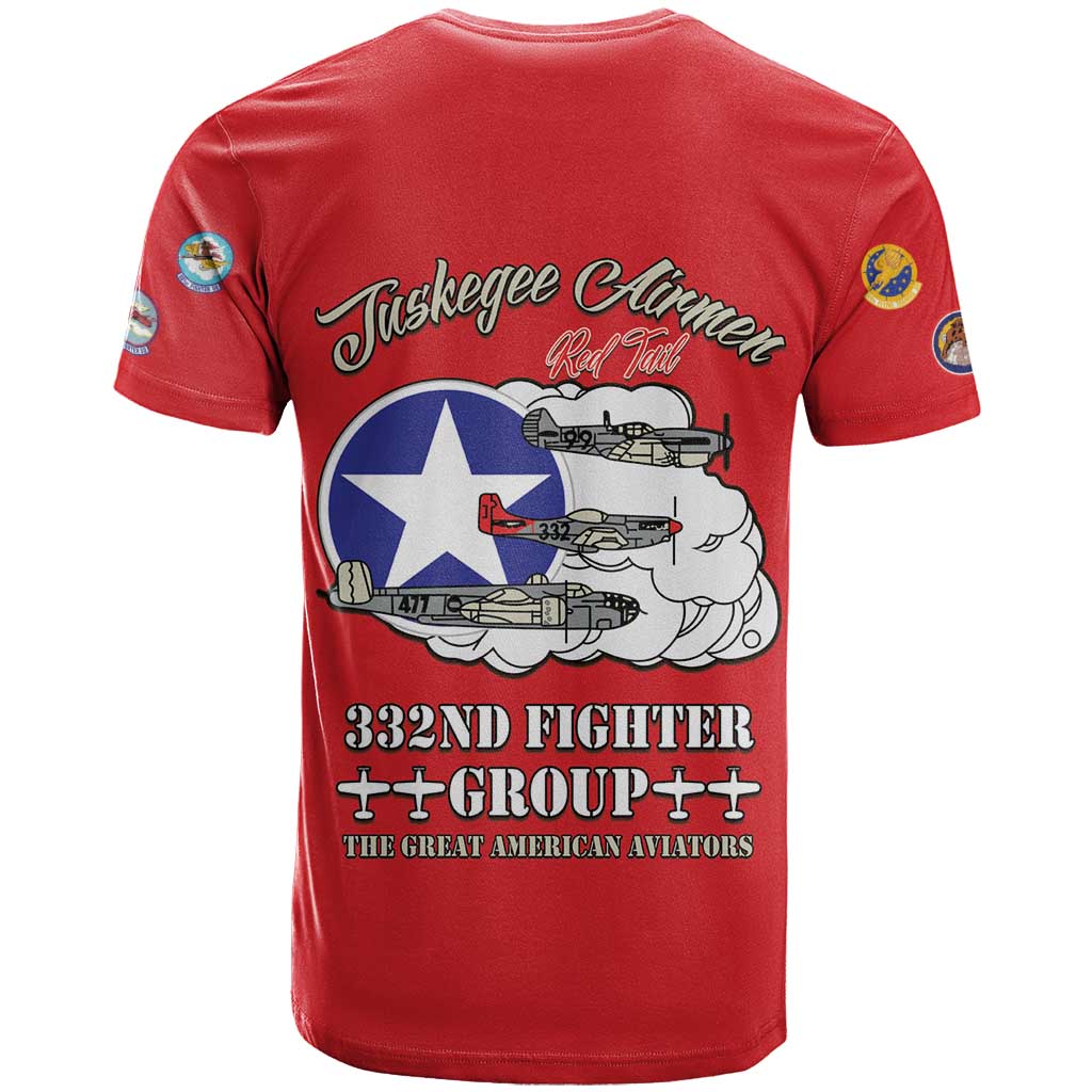 Tuskegee Airmen WWII Heroes T Shirt The Great American Aviators Red Art - Wonder Print Shop