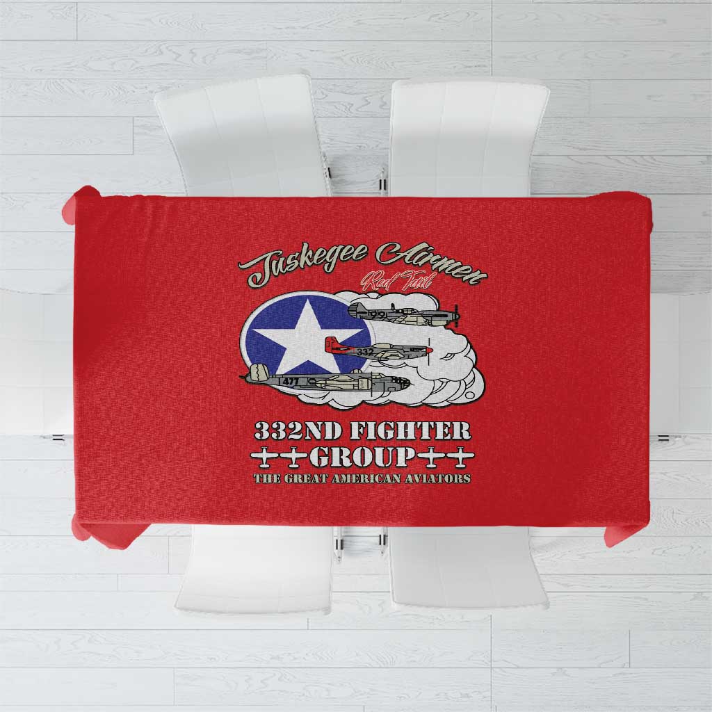 Tuskegee Airmen WWII Heroes Tablecloth The Great American Aviators Red Art - Wonder Print Shop