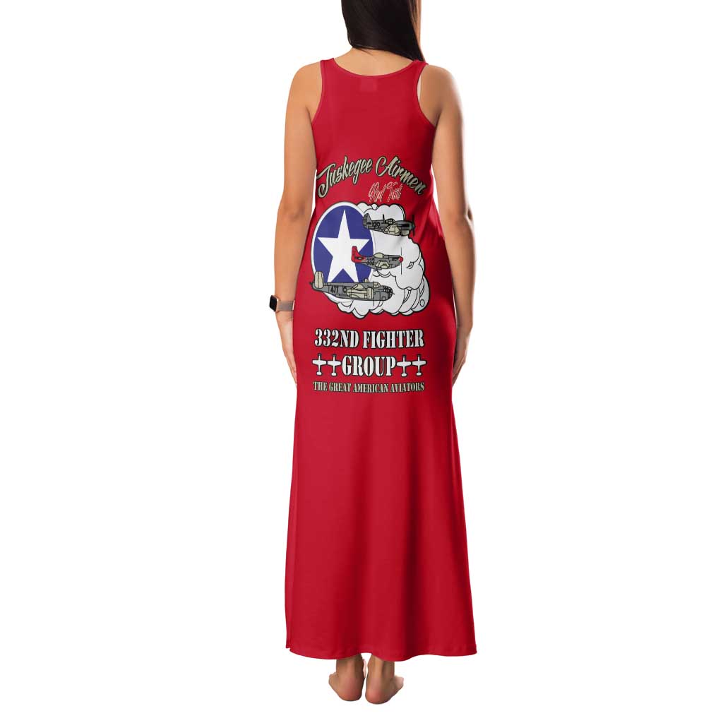 Tuskegee Airmen WWII Heroes Tank Maxi Dress The Great American Aviators Red Art - Wonder Print Shop