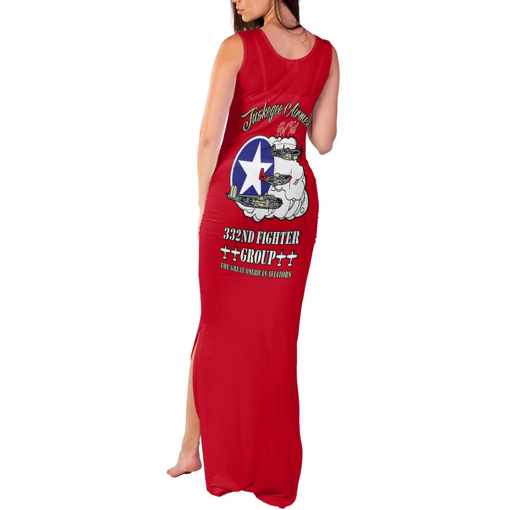 Tuskegee Airmen WWII Heroes Tank Maxi Dress The Great American Aviators Red Art - Wonder Print Shop