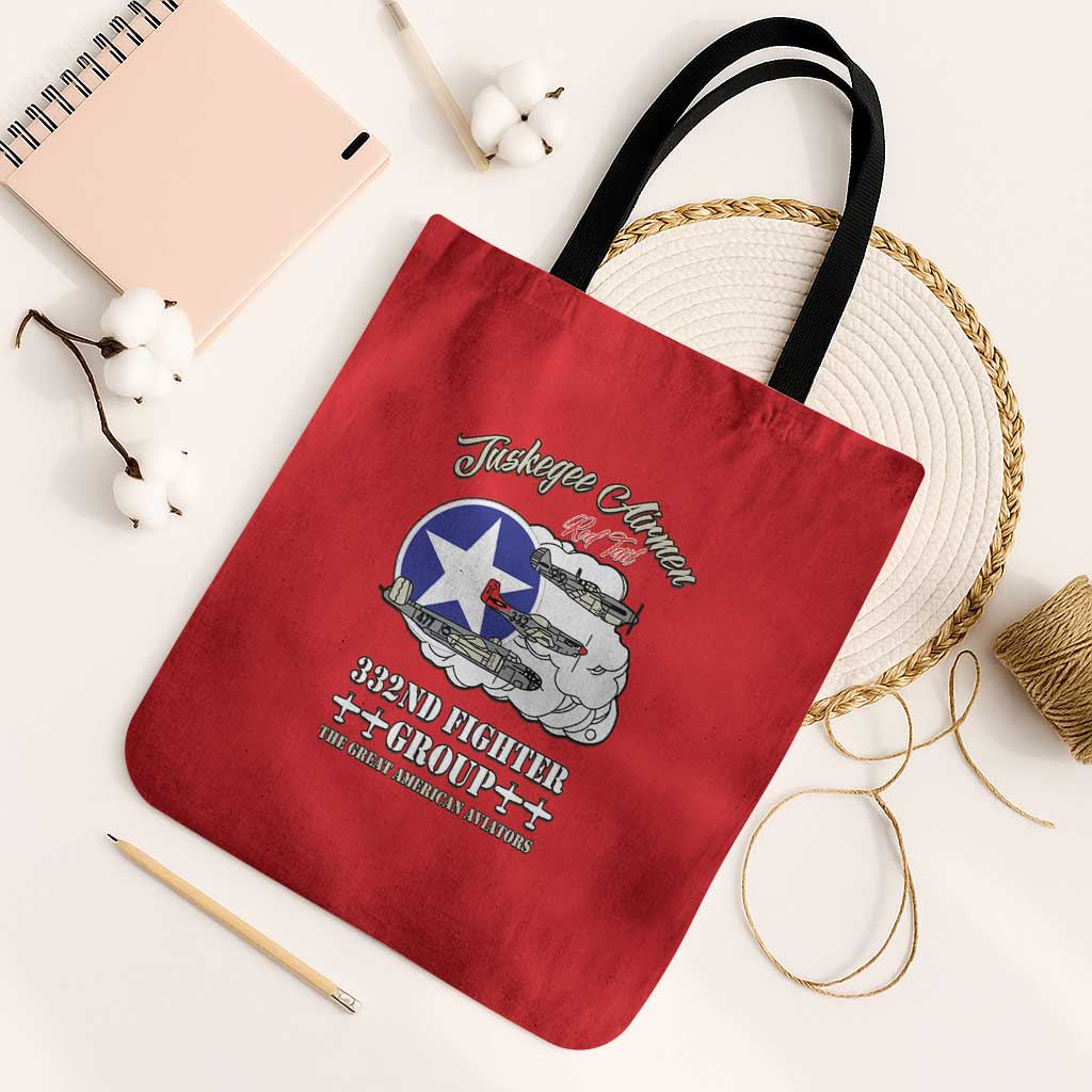Tuskegee Airmen WWII Heroes Tote Bag The Great American Aviators Red Art - Wonder Print Shop