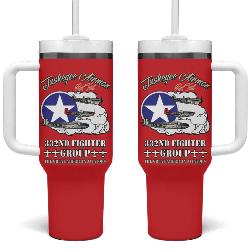 Tuskegee Airmen WWII Heroes Tumbler With Handle The Great American Aviators Red Art - Wonder Print Shop