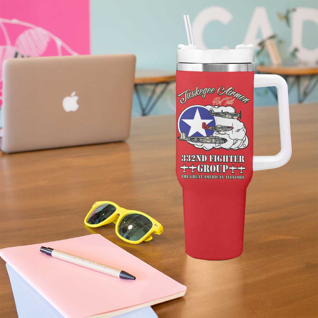 Tuskegee Airmen WWII Heroes Tumbler With Handle The Great American Aviators Red Art - Wonder Print Shop