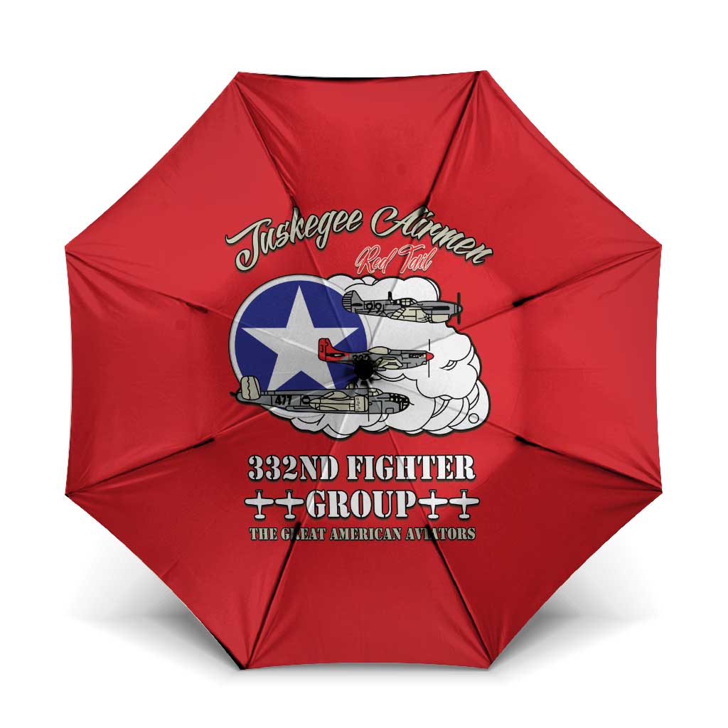 Tuskegee Airmen WWII Heroes Umbrella The Great American Aviators Red Art - Wonder Print Shop