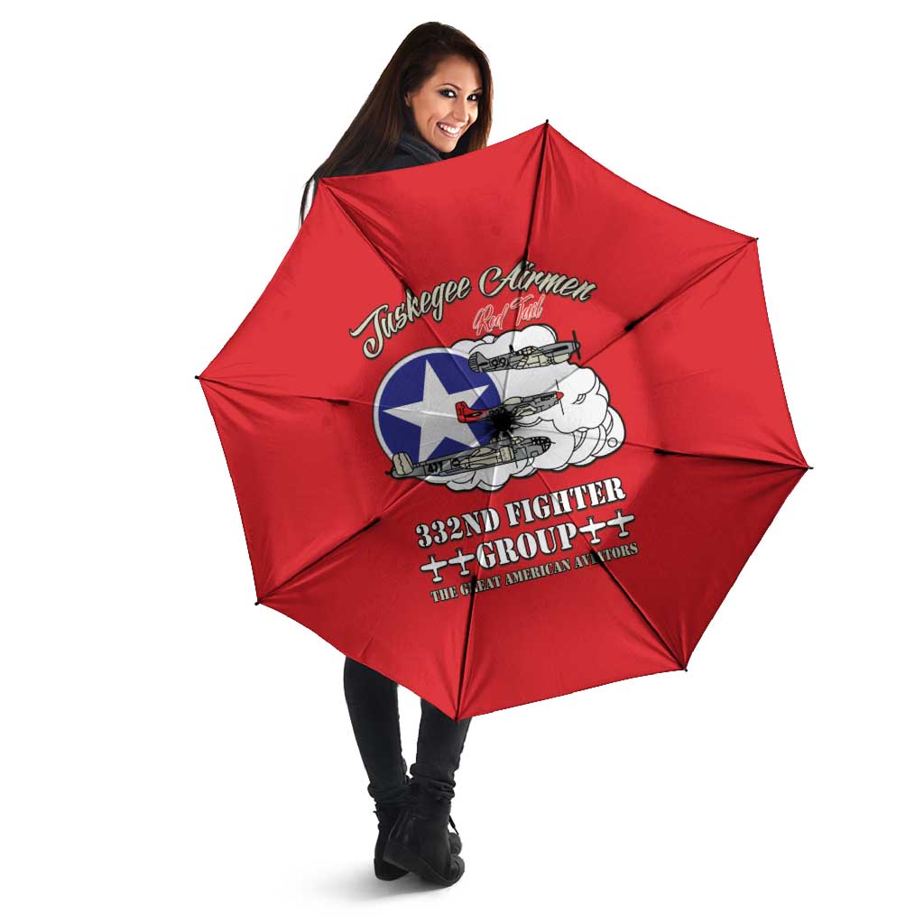 Tuskegee Airmen WWII Heroes Umbrella The Great American Aviators Red Art - Wonder Print Shop