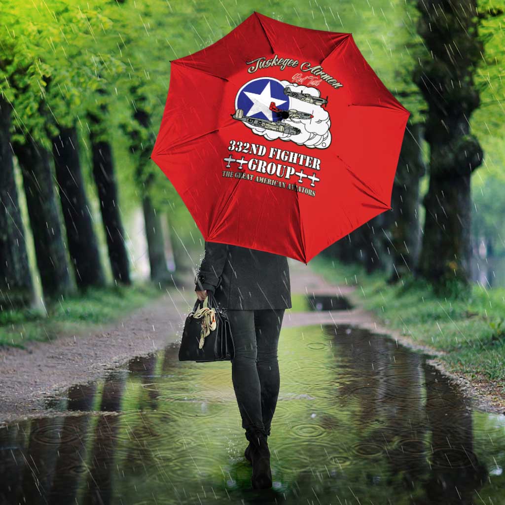 Tuskegee Airmen WWII Heroes Umbrella The Great American Aviators Red Art - Wonder Print Shop