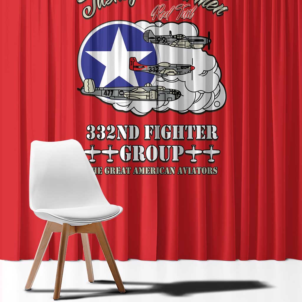 Tuskegee Airmen WWII Heroes Window Curtain The Great American Aviators Red Art - Wonder Print Shop
