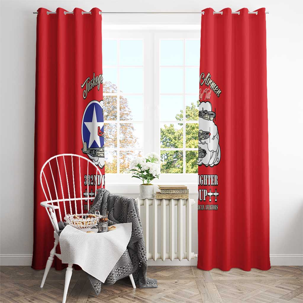 Tuskegee Airmen WWII Heroes Window Curtain The Great American Aviators Red Art - Wonder Print Shop