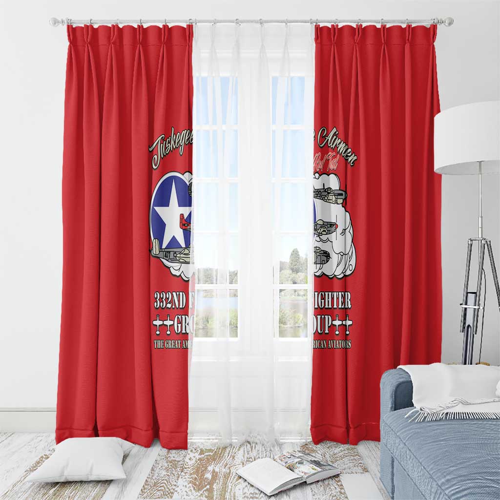 Tuskegee Airmen WWII Heroes Window Curtain The Great American Aviators Red Art - Wonder Print Shop