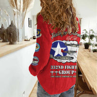 Tuskegee Airmen WWII Heroes Women Casual Shirt The Great American Aviators Red Art - Wonder Print Shop