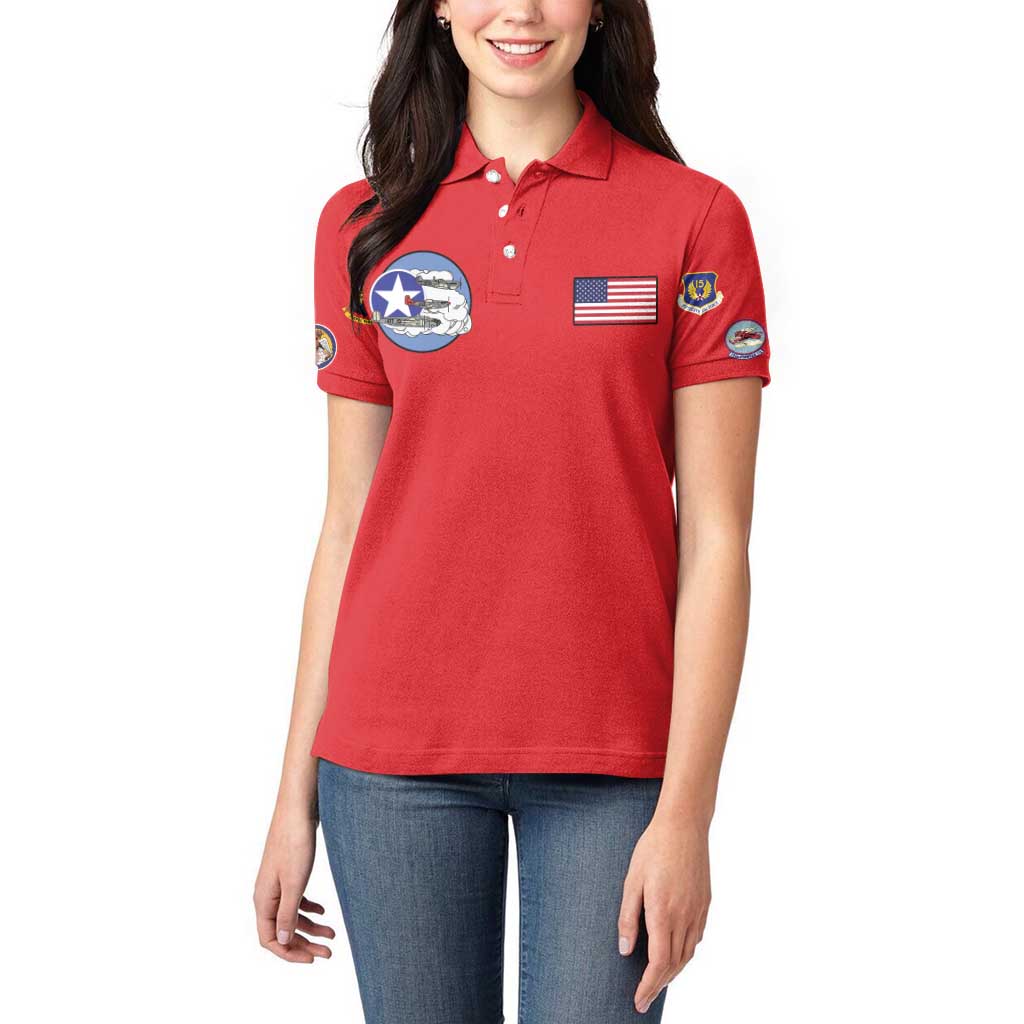 Tuskegee Airmen WWII Heroes Women Polo Shirt The Great American Aviators Red Art - Wonder Print Shop