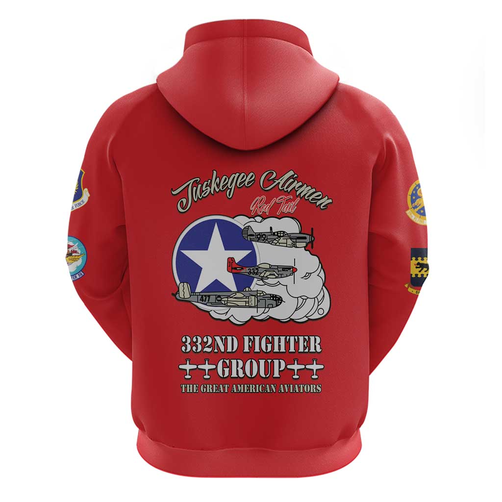 Tuskegee Airmen WWII Heroes Zip Hoodie The Great American Aviators Red Art - Wonder Print Shop