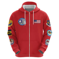 Tuskegee Airmen WWII Heroes Zip Hoodie The Great American Aviators Red Art - Wonder Print Shop