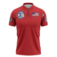 Tuskegee Airmen WWII Heroes Zipper Polo Shirt The Great American Aviators Red Art - Wonder Print Shop