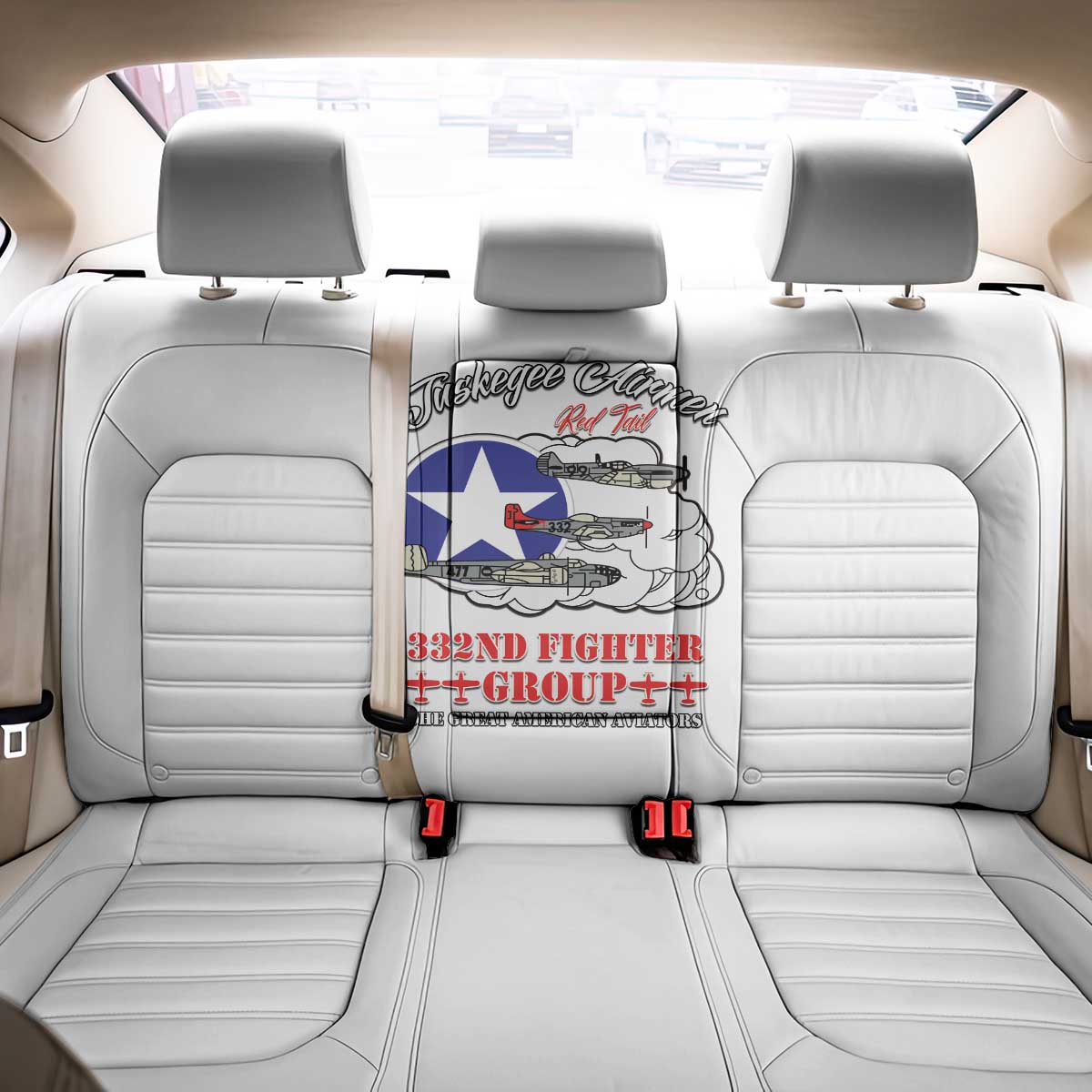 Tuskegee Airmen WWII Heroes Back Car Seat Cover The Great American Aviators White Art - Wonder Print Shop