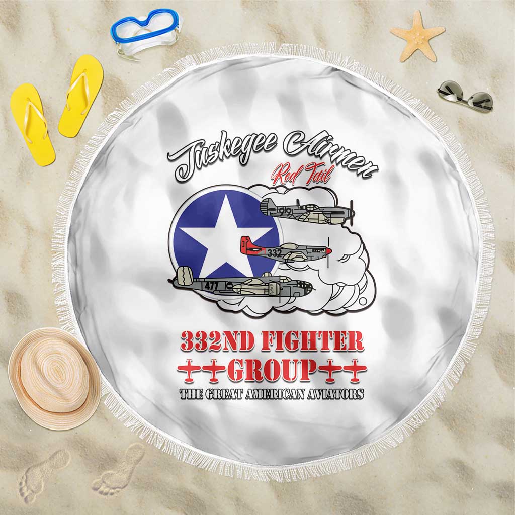 Tuskegee Airmen WWII Heroes Beach Blanket The Great American Aviators White Art - Wonder Print Shop