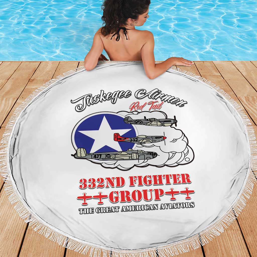 Tuskegee Airmen WWII Heroes Beach Blanket The Great American Aviators White Art - Wonder Print Shop
