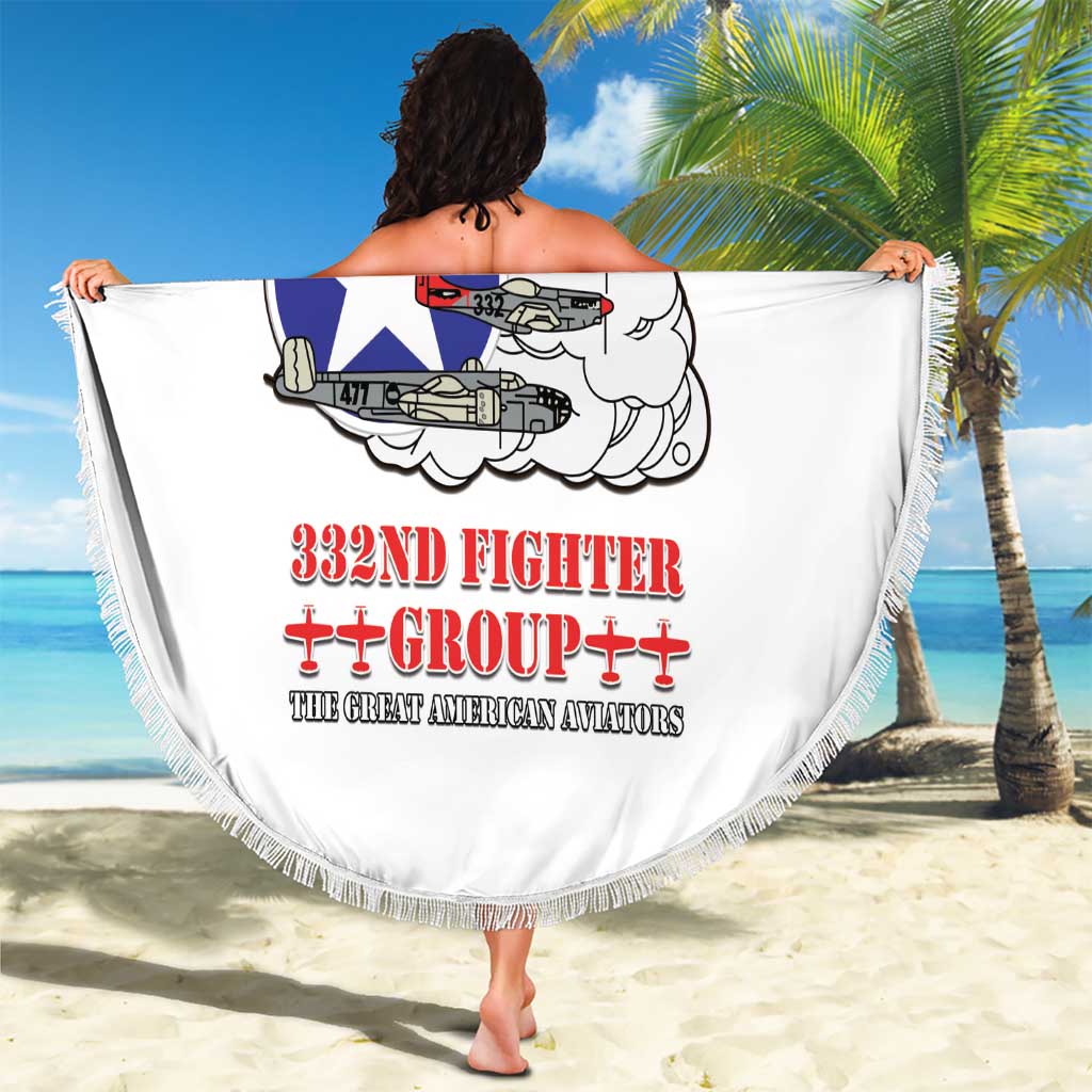Tuskegee Airmen WWII Heroes Beach Blanket The Great American Aviators White Art - Wonder Print Shop
