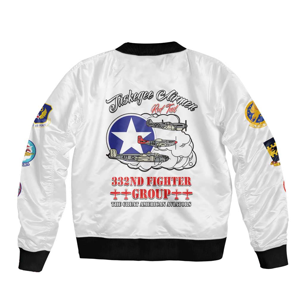 Tuskegee Airmen WWII Heroes Bomber Jacket The Great American Aviators White Art - Wonder Print Shop
