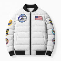 Tuskegee Airmen WWII Heroes Bomber Puffer Jacket The Great American Aviators White Art - Wonder Print Shop