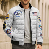 Tuskegee Airmen WWII Heroes Bomber Puffer Jacket The Great American Aviators White Art - Wonder Print Shop