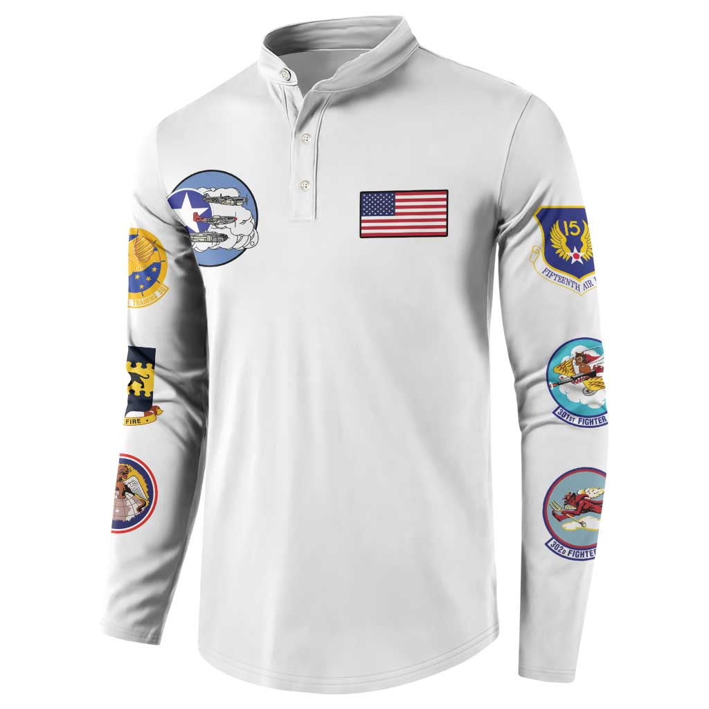 Tuskegee Airmen WWII Heroes Button Sweatshirt The Great American Aviators White Art - Wonder Print Shop