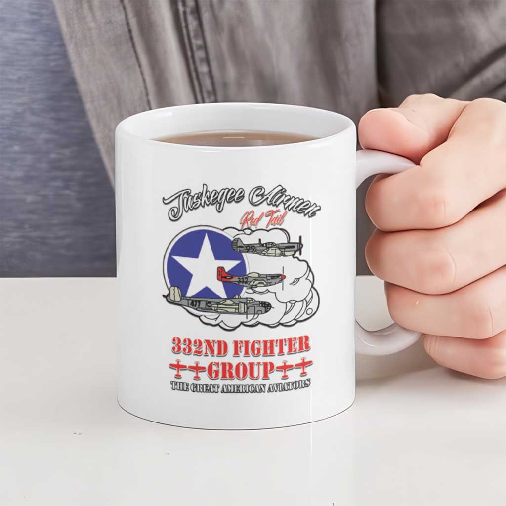Tuskegee Airmen WWII Heroes Ceramic Mug The Great American Aviators White Art - Wonder Print Shop