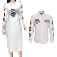 Tuskegee Airmen WWII Heroes Couples Matching Long Sleeve Bodycon Dress and Long Sleeve Button Shirt The Great American Aviators White Art - Wonder Print Shop