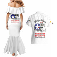 Tuskegee Airmen WWII Heroes Couples Matching Mermaid Dress and Hawaiian Shirt The Great American Aviators White Art - Wonder Print Shop