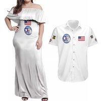 Tuskegee Airmen WWII Heroes Couples Matching Off Shoulder Maxi Dress and Hawaiian Shirt The Great American Aviators White Art - Wonder Print Shop