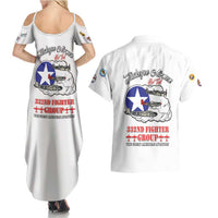 Tuskegee Airmen WWII Heroes Couples Matching Summer Maxi Dress and Hawaiian Shirt The Great American Aviators White Art - Wonder Print Shop