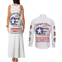 Tuskegee Airmen WWII Heroes Couples Matching Tank Maxi Dress and Long Sleeve Button Shirt The Great American Aviators White Art - Wonder Print Shop