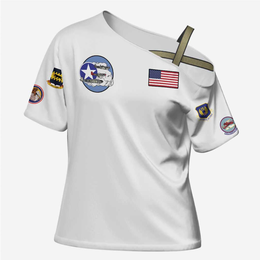 Tuskegee Airmen WWII Heroes Cross Shoulder Shirt The Great American Aviators White Art - Wonder Print Shop