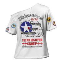 Tuskegee Airmen WWII Heroes Cross Shoulder Shirt The Great American Aviators White Art - Wonder Print Shop
