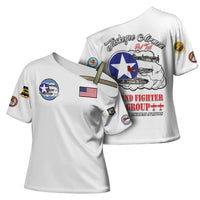 Tuskegee Airmen WWII Heroes Cross Shoulder Shirt The Great American Aviators White Art - Wonder Print Shop