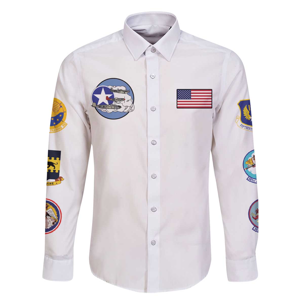 Tuskegee Airmen WWII Heroes Family Matching Off The Shoulder Long Sleeve Dress and Hawaiian Shirt The Great American Aviators White Art - Wonder Print Shop