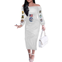 Tuskegee Airmen WWII Heroes Family Matching Off The Shoulder Long Sleeve Dress and Hawaiian Shirt The Great American Aviators White Art - Wonder Print Shop