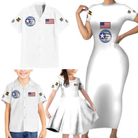 Tuskegee Airmen WWII Heroes Family Matching Short Sleeve Bodycon Dress and Hawaiian Shirt The Great American Aviators White Art - Wonder Print Shop