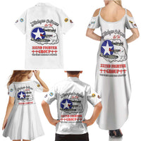 Tuskegee Airmen WWII Heroes Family Matching Summer Maxi Dress and Hawaiian Shirt The Great American Aviators White Art - Wonder Print Shop