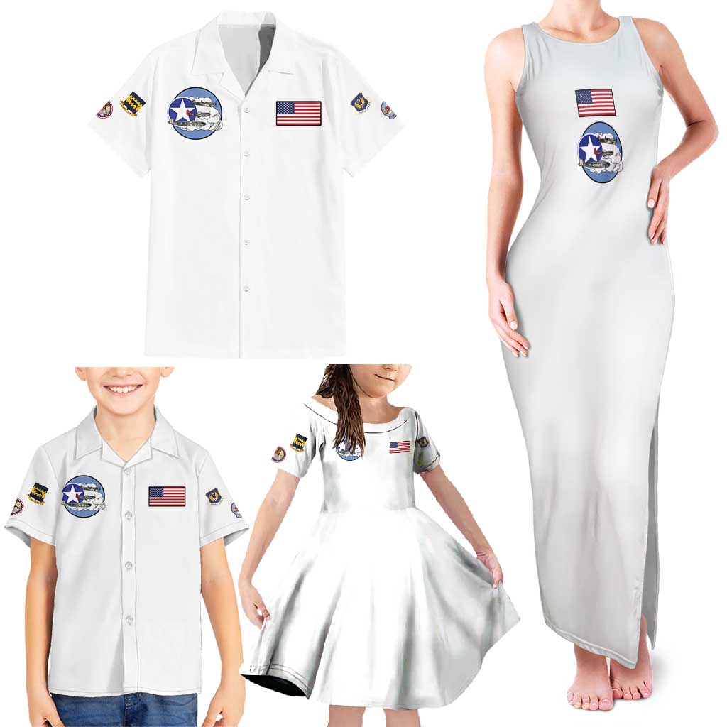 Tuskegee Airmen WWII Heroes Family Matching Tank Maxi Dress and Hawaiian Shirt The Great American Aviators White Art - Wonder Print Shop
