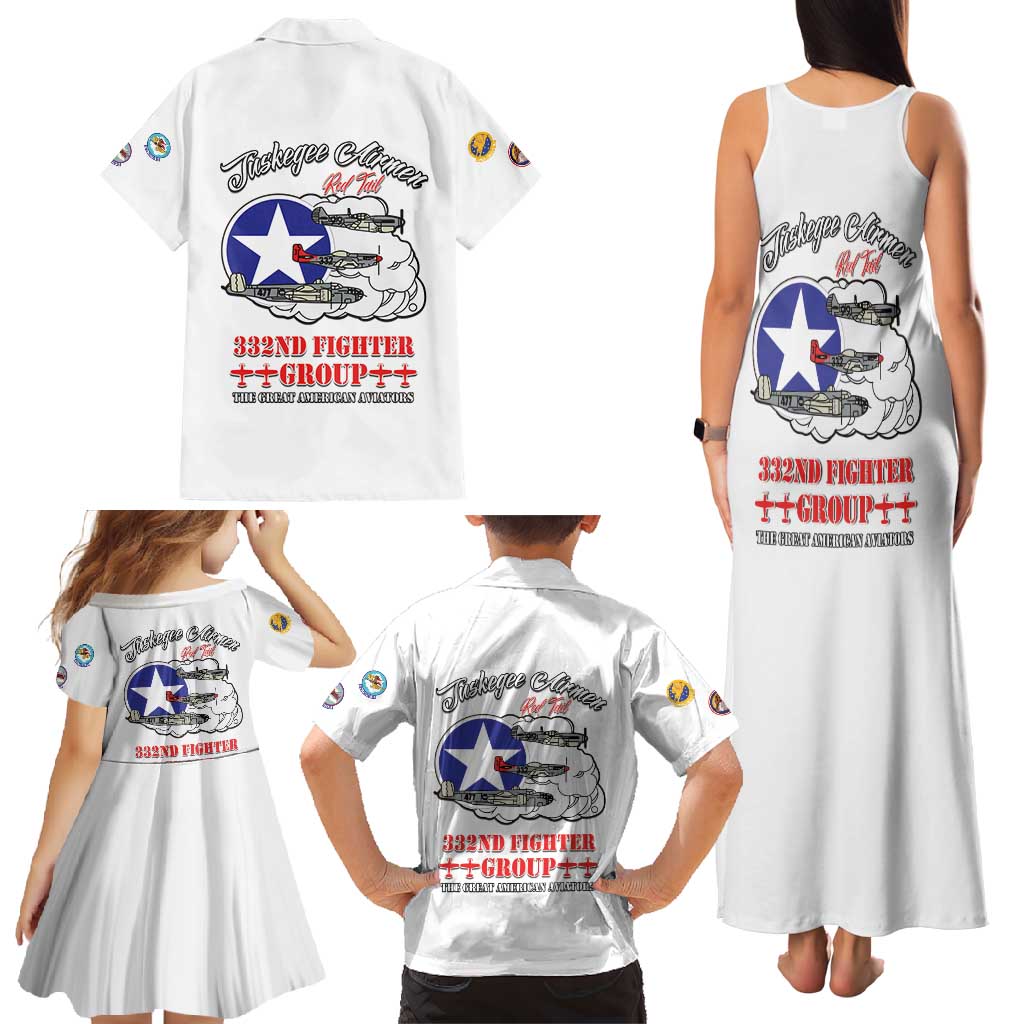 Tuskegee Airmen WWII Heroes Family Matching Tank Maxi Dress and Hawaiian Shirt The Great American Aviators White Art - Wonder Print Shop